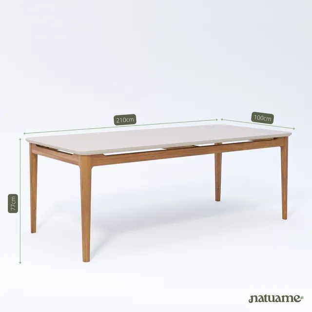 Mesa de Jantar 2,10m em Madeira Nature p65 - Foto 2