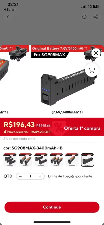 BATERIA DRONE SÉRIE SG NOVA
