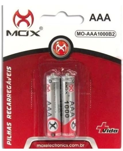 Pilha Recarregavel Mox MO-AAA1000-B2 Cartela C/2-Pilhas AAA - Foto 3