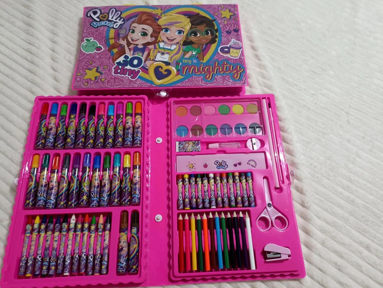 R$49.99 kit estojo maleta pinturas infantil completo 86pças pintar desenhar artes novo - Foto 4