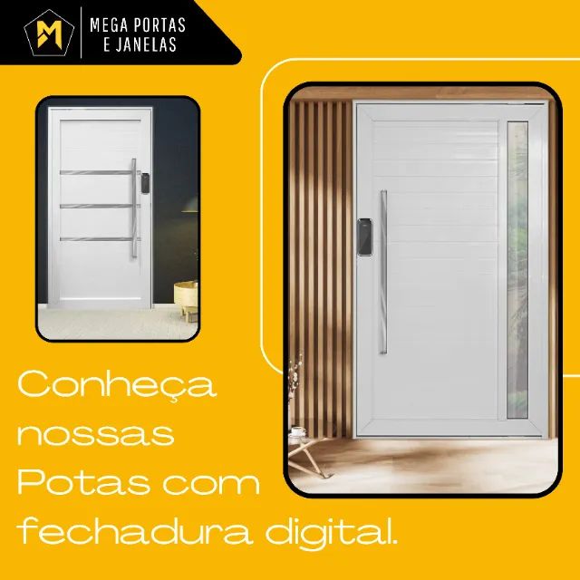 Porta Pivotante Alumínio Lambril Com Fechadura Digital - Foto 2