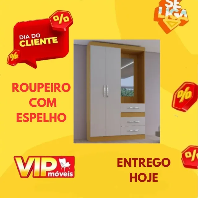 Guarda Roupa Com Espelho/ Entrega Rápida/ Temos varios modelos de Roupeiros
