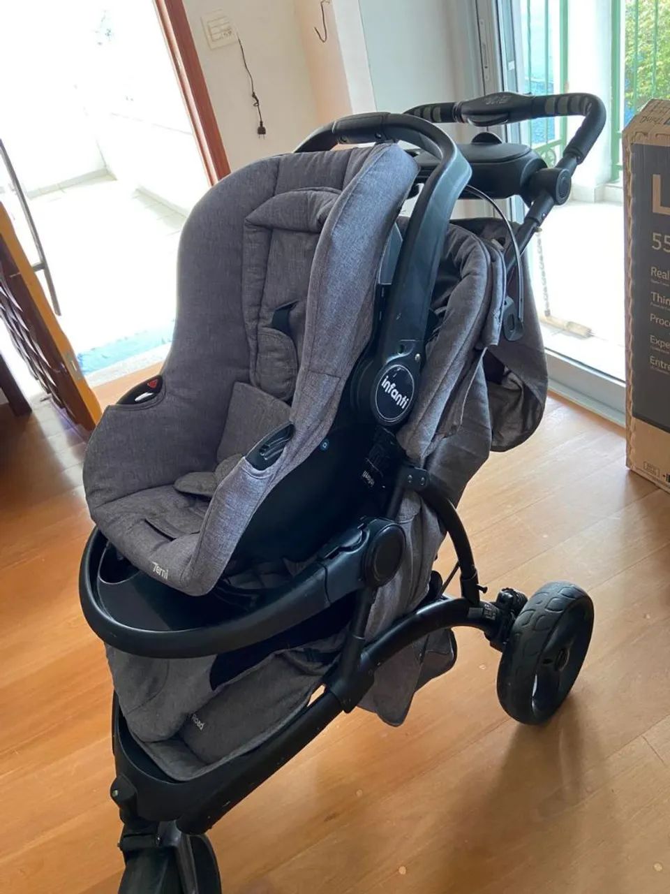 Carrinho Bebê Conforto Travel System Off 2 em 1<br>Road Cinza - Infanti - Foto 2