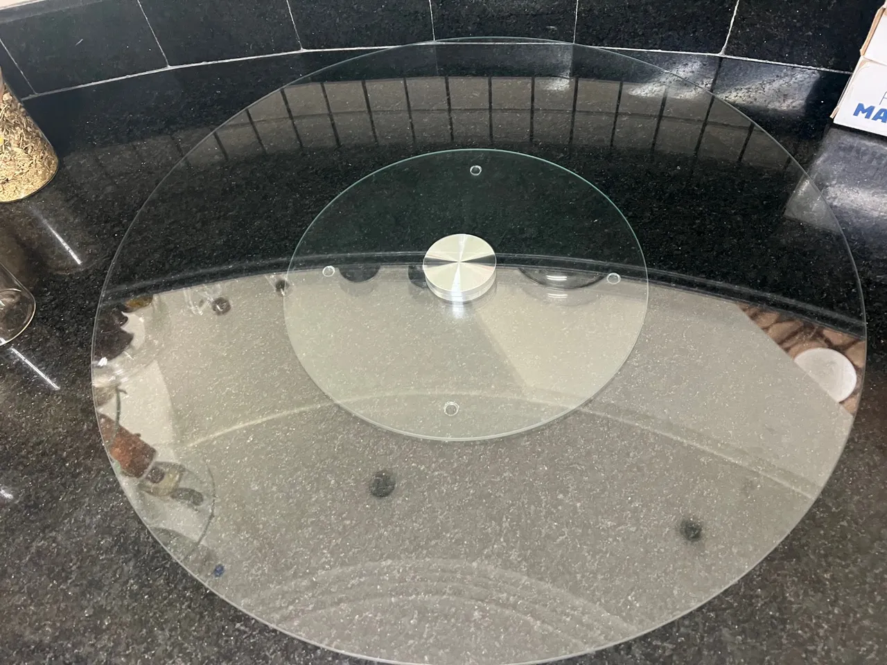Tampo de Vidro Giratório para Mesa