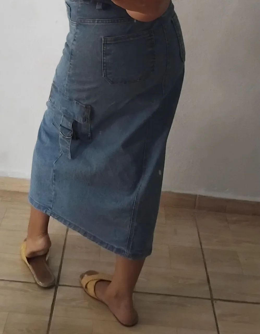 Saia jeans bolso cargo tm 38/40 - Foto 3