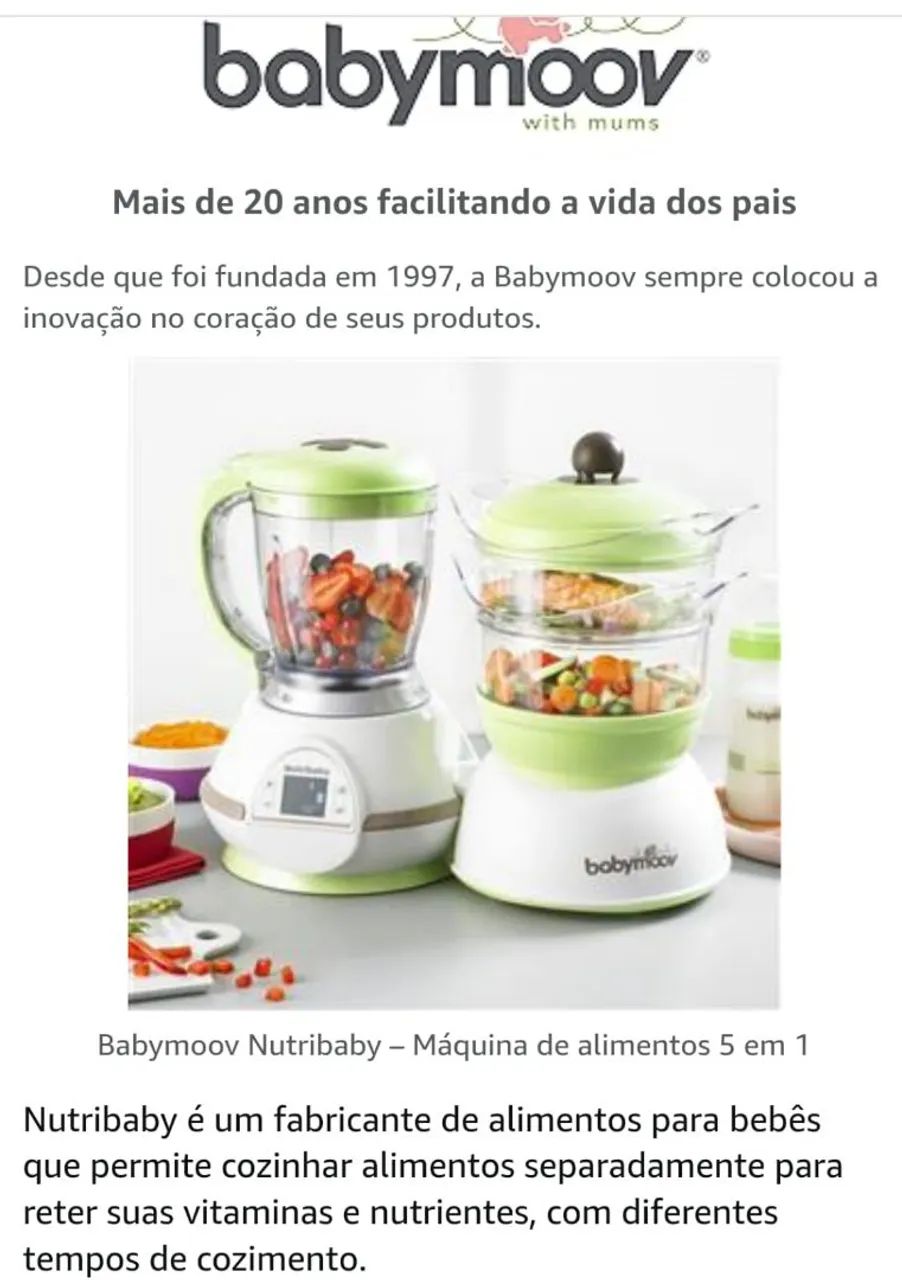 Babymoov Nutribaby - Máquina de Alimentos 5 em 1