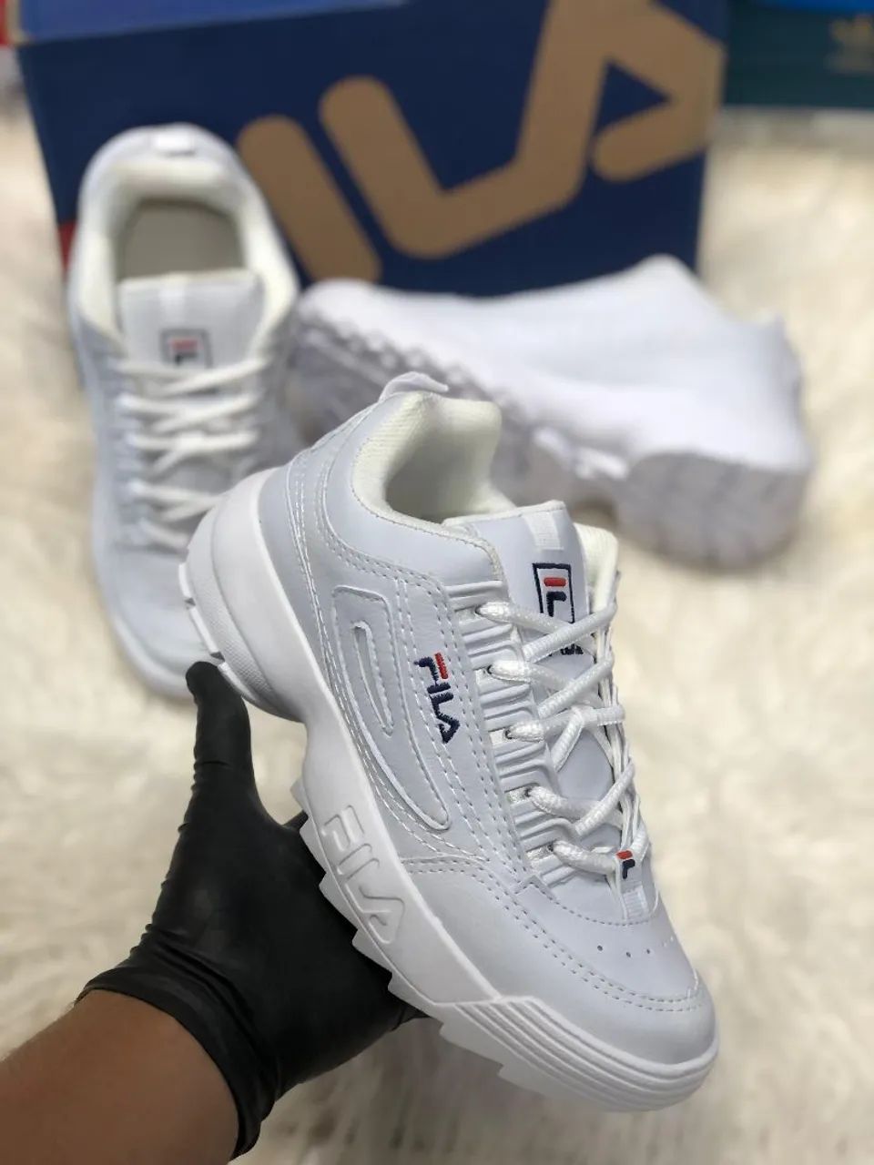 White Fila Disruptor Replica X Original Tênis Feminino Tenis Fila
