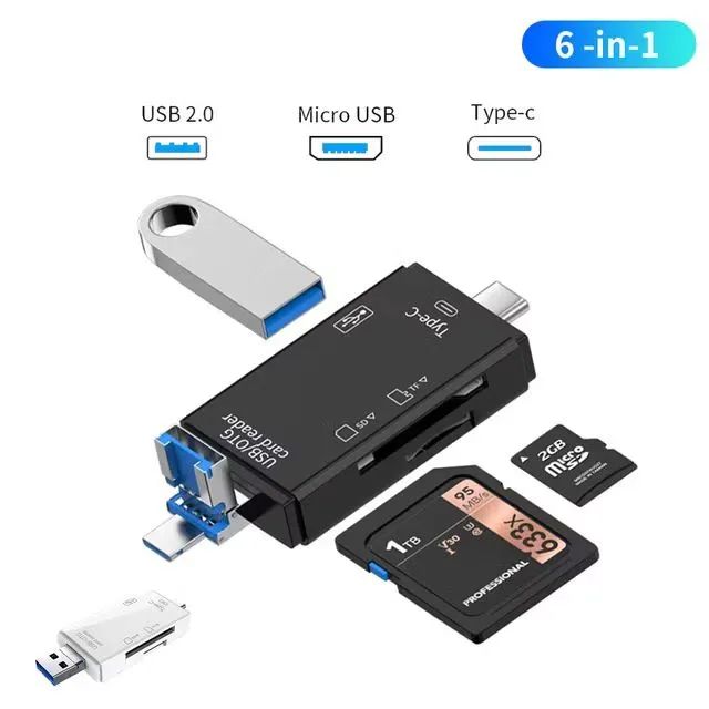 Leitor Hub Porta Usb Cartão Micro Plug  Tipo C e V8 - Foto 4