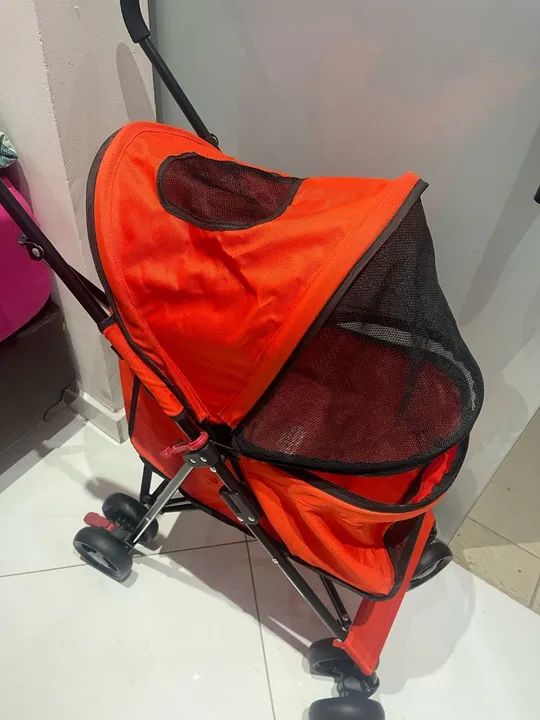 Carrinho de Pet Dobrável Vermelho - Foto 4