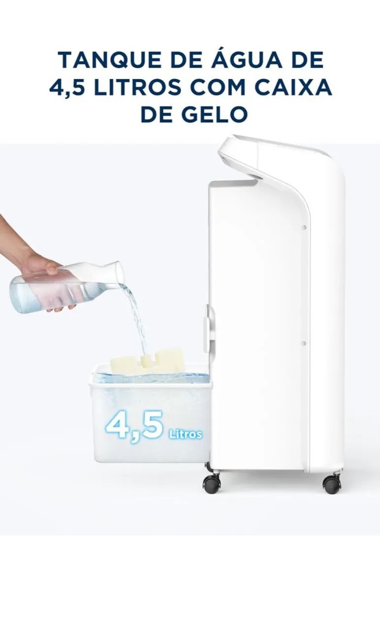 Climatizador de Ar Frio, 60W, 4,5L, Midea Branco 127V, AKAF1 - Foto 4