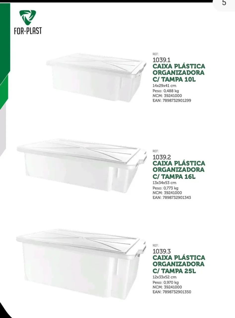 Caixa Plástica Organizadora com Tampa - Diversos Tamanhos - Foto 2