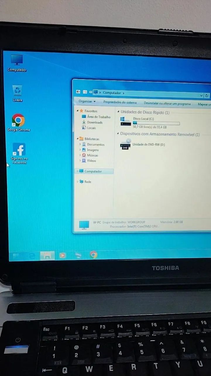 Notebook Core 2duo W7 Pro Ativado SSD 64302741932289124