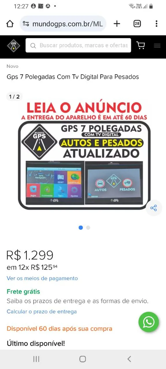 GPS 7 Polegadas TV Digital Para Caminhões - Novo