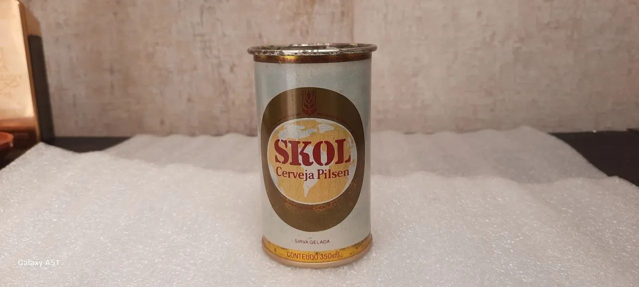 Copo antigo original da lata da primeira cerveja enlatada brasileira . Raridade.  - Foto 5
