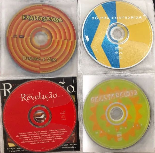 Lote com 4 CDs de Samba Exaltasamba + Grupo Revelação + Só Pra Contrariar