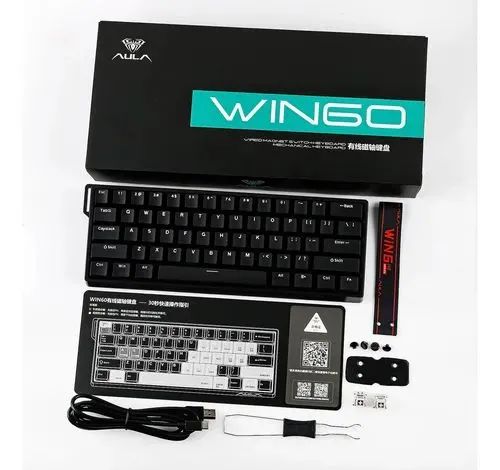 Teclado Mecânico AULA WIN60he RGB - Envio imediato 