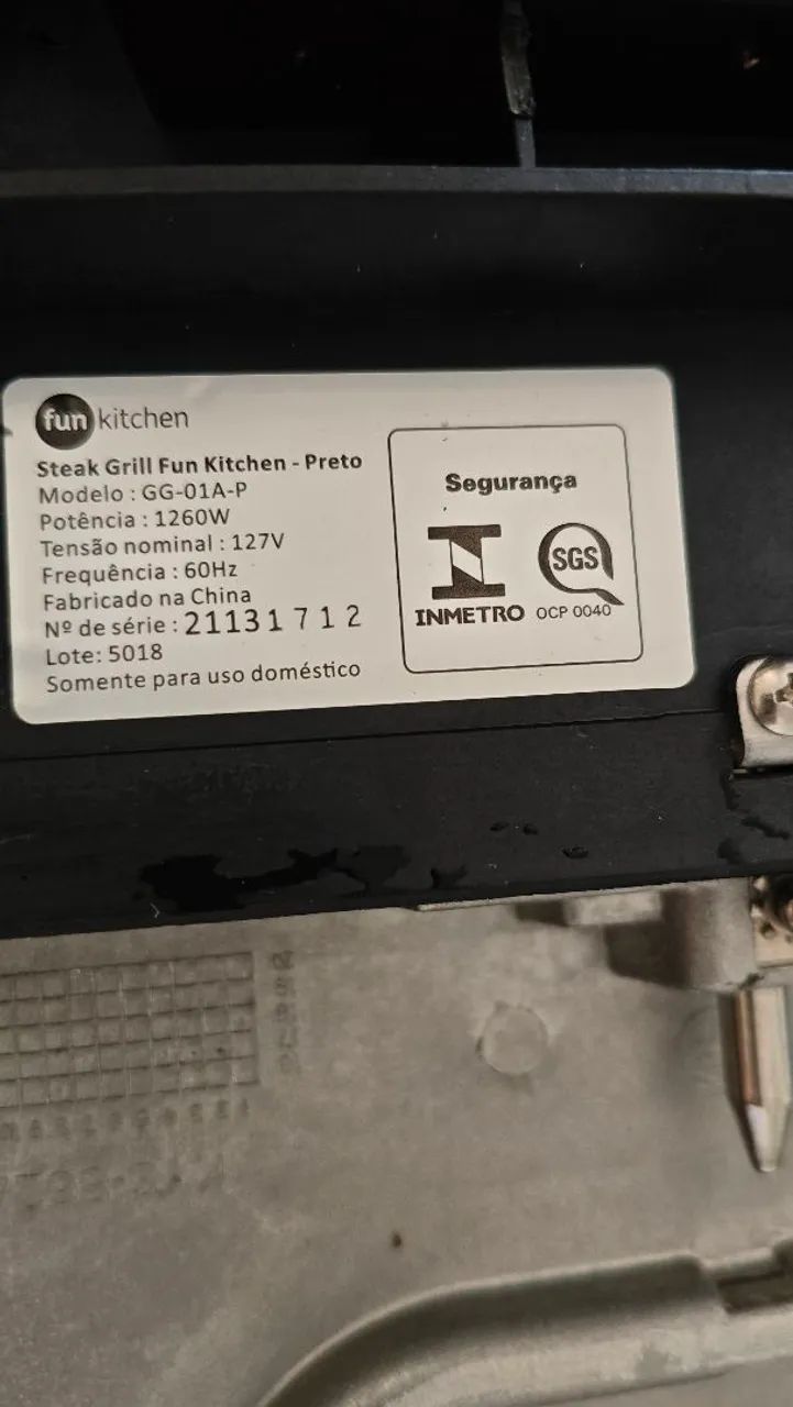 Grelha Elétrica Steak Grill Fun Kitchen - Preta (127V) - Foto 3