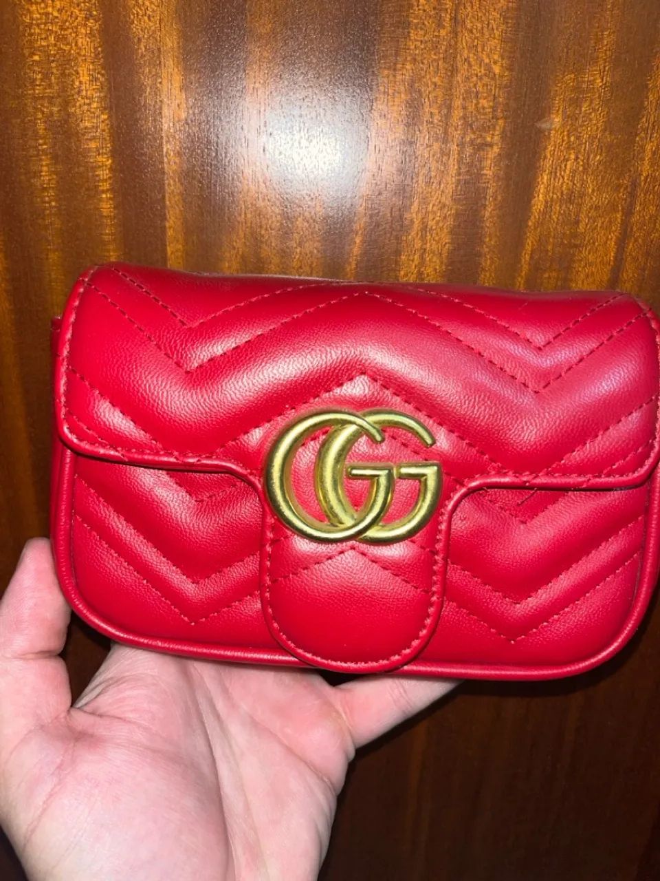 Bolsa Guc ci GG Marmont Vermelha