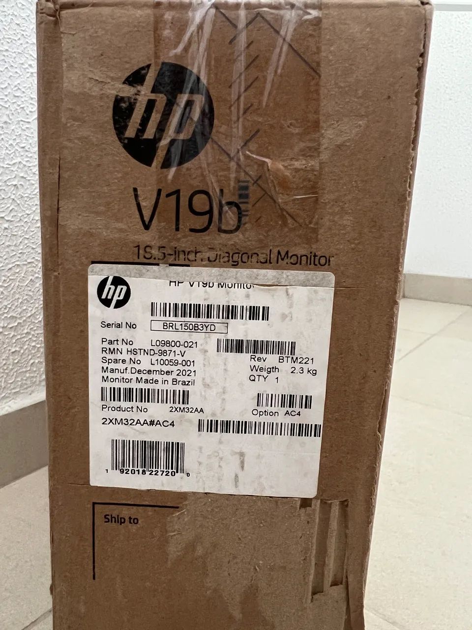 Monitor Hp 18.5'' V19b Vga Vesa novo lacrado - Foto 3