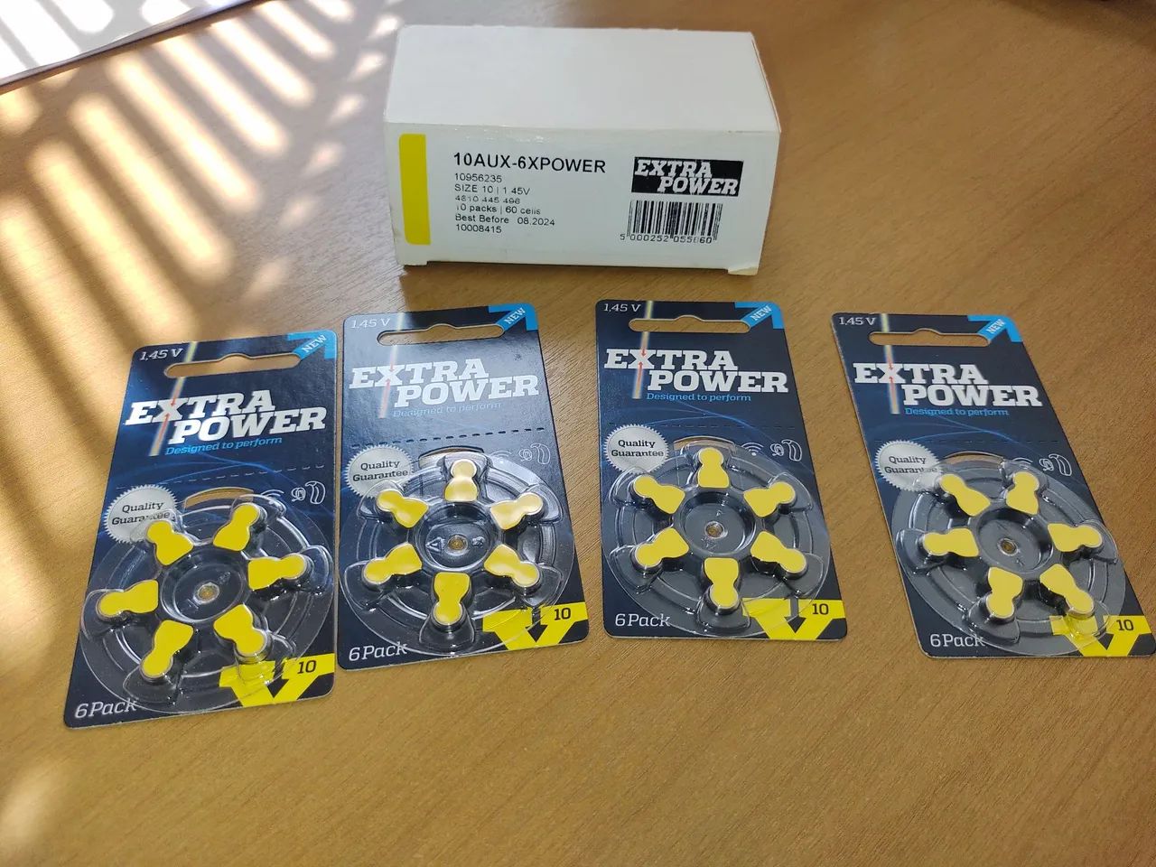 Pilhas para Aparelho Auditivo Extra Power 10, tenho 4u, novas. Envio qq local. E outros.