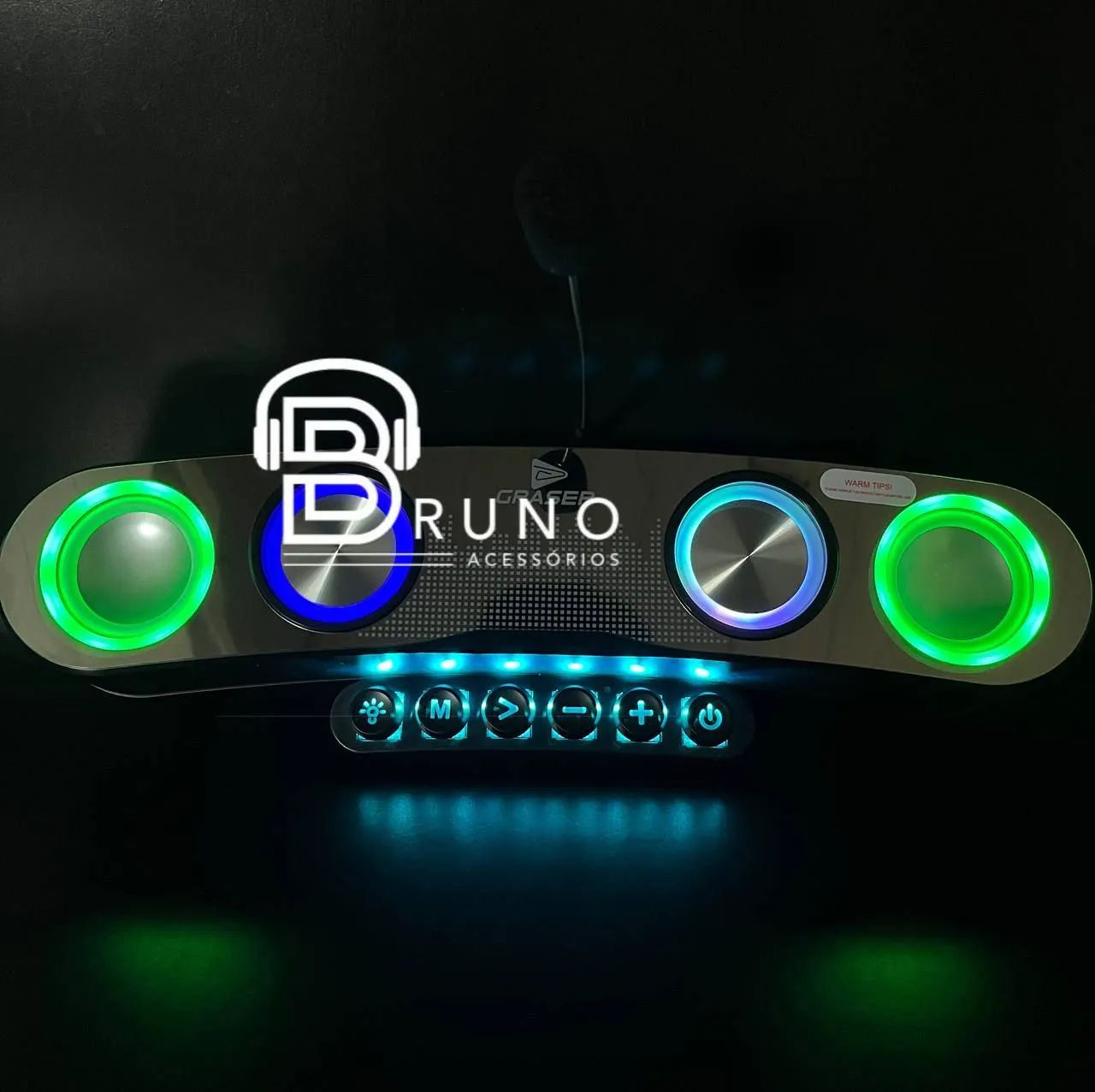 Caixa Som Bluetooth Gamer Pc Rgb Microfone Potente 30w<br> - Foto 4