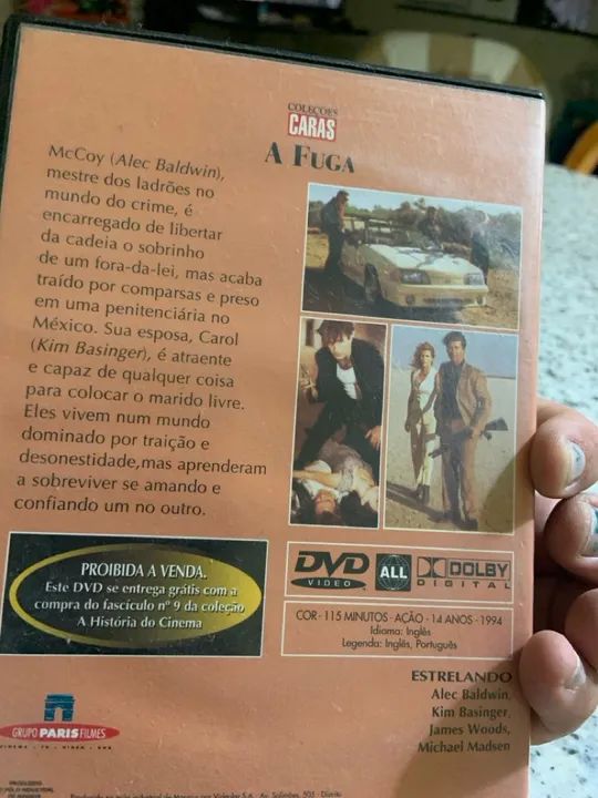 DVD A Fuga - Alec Baldwin, Kim Basinger e James Woods - CDs, DVDs