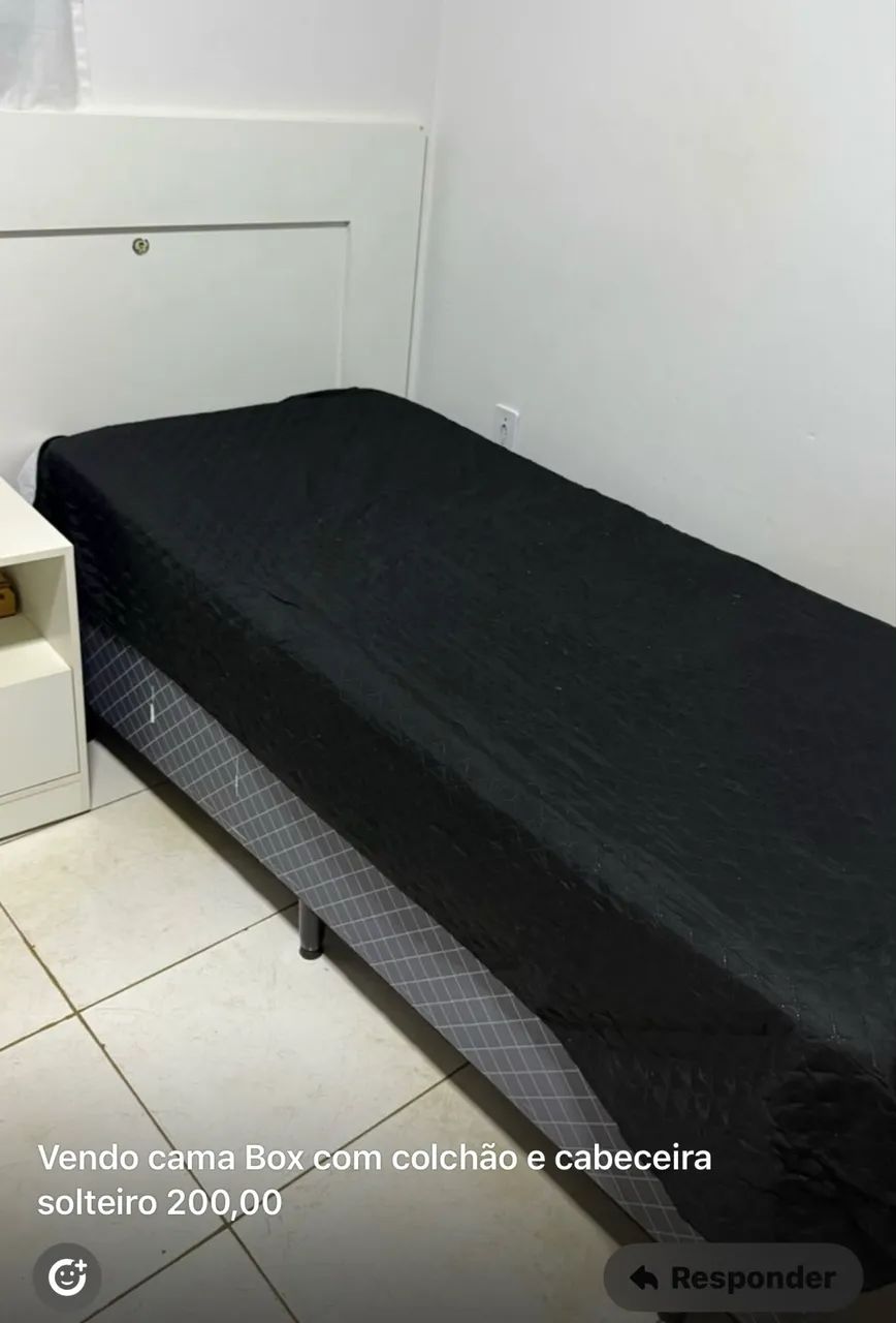 Selling single box bed with mattress and headboard