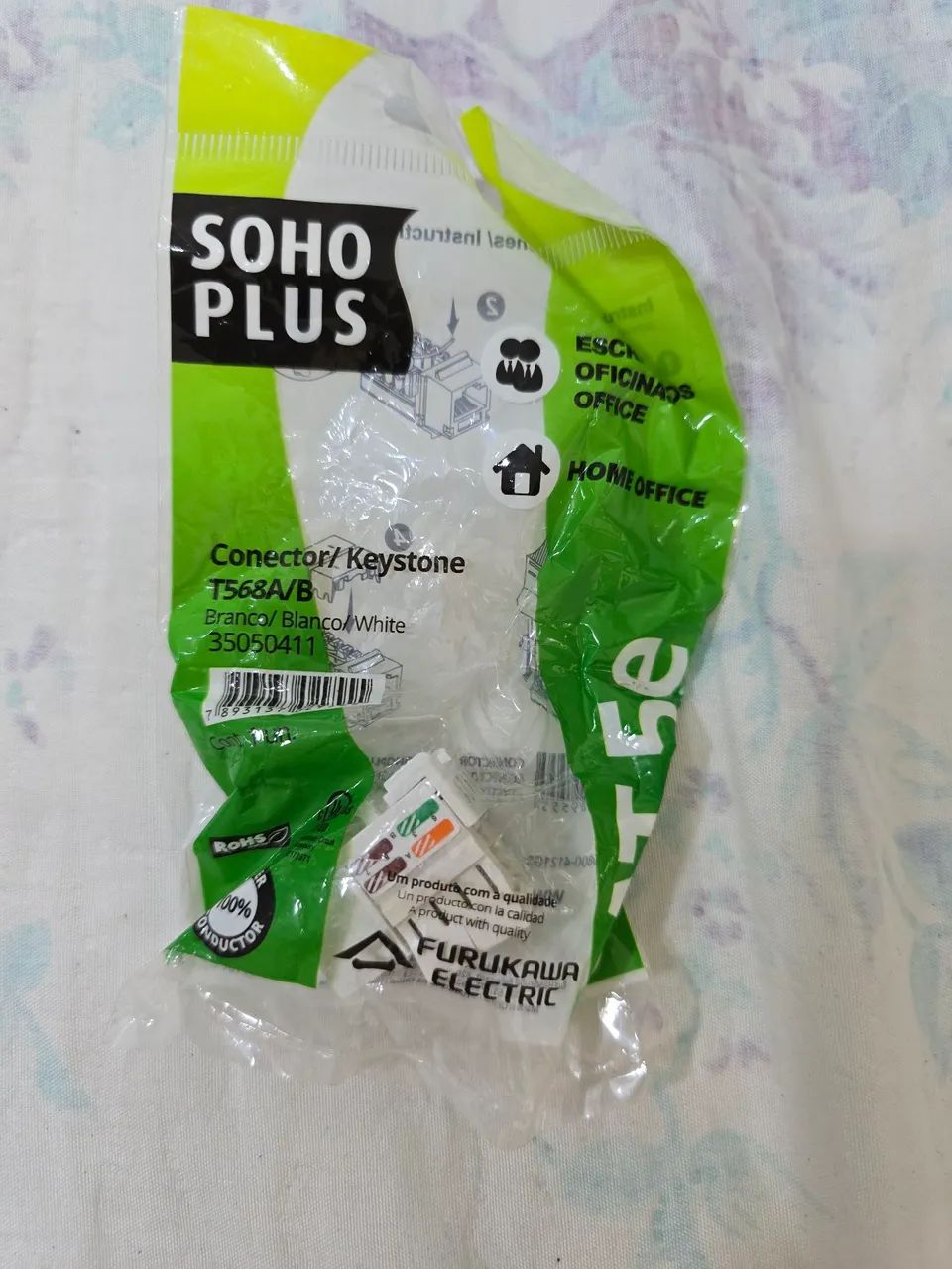 Conector Keystone RJ45 Cat.5e Furukawa SohoPlus Novo Lacrado Branco - Foto 2