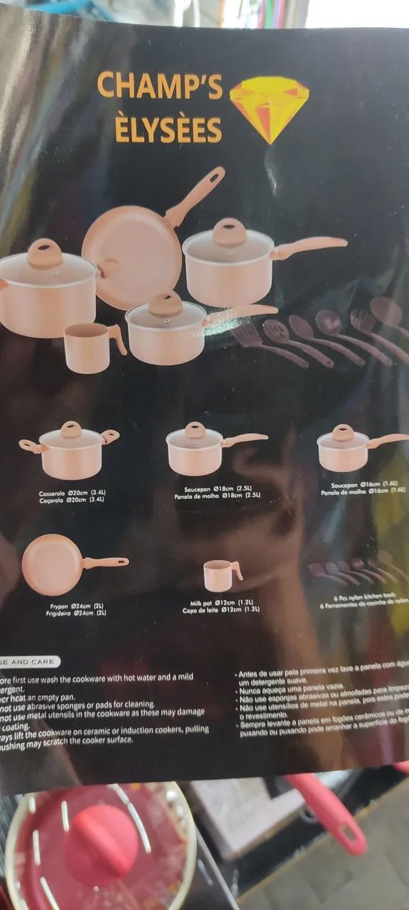 Conjunto de Panelas e Frigideira Premium Antiaderente ( 3 cores disponíveis) - Foto 6