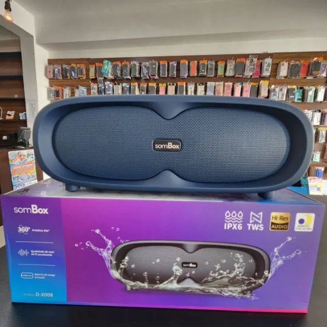 SomBox D-X008 Bluetooth 5.3 Portable Speaker - 30W RMS IPX6 TWS ANATEL Certified New