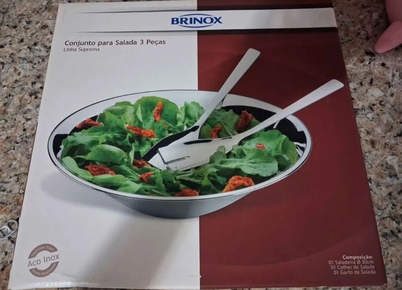 Conjunto de inox para salada Brinox - 3 peças
