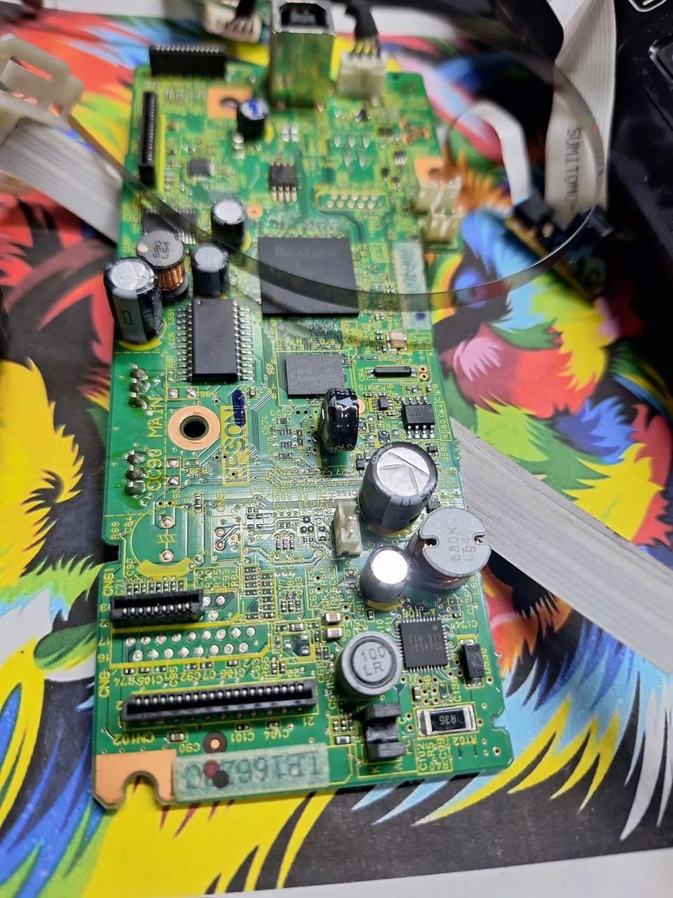 Placa lógica epson L375 incluso painel, flat, fonte, sensor e fita ecolder  - Foto 4