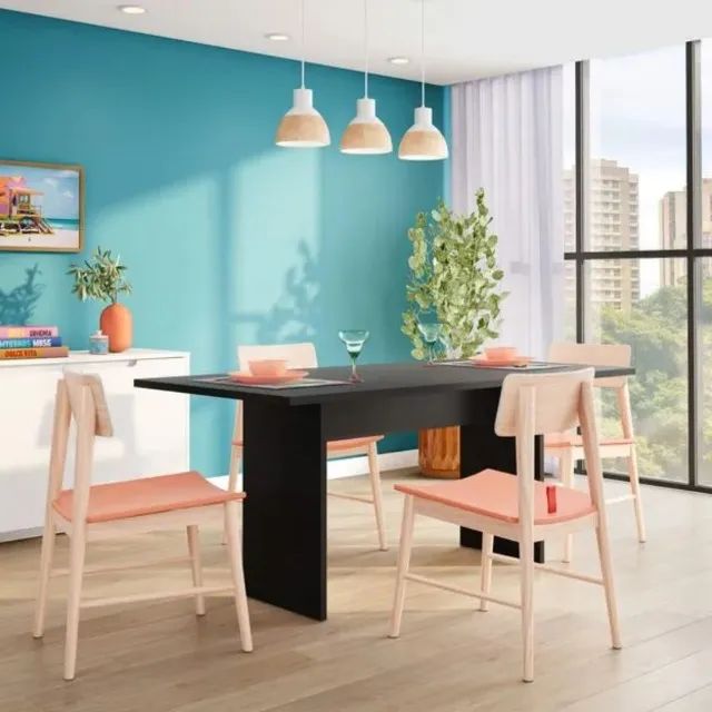 Mesa preta tokstok 1,75m 6 lugares - Foto 5