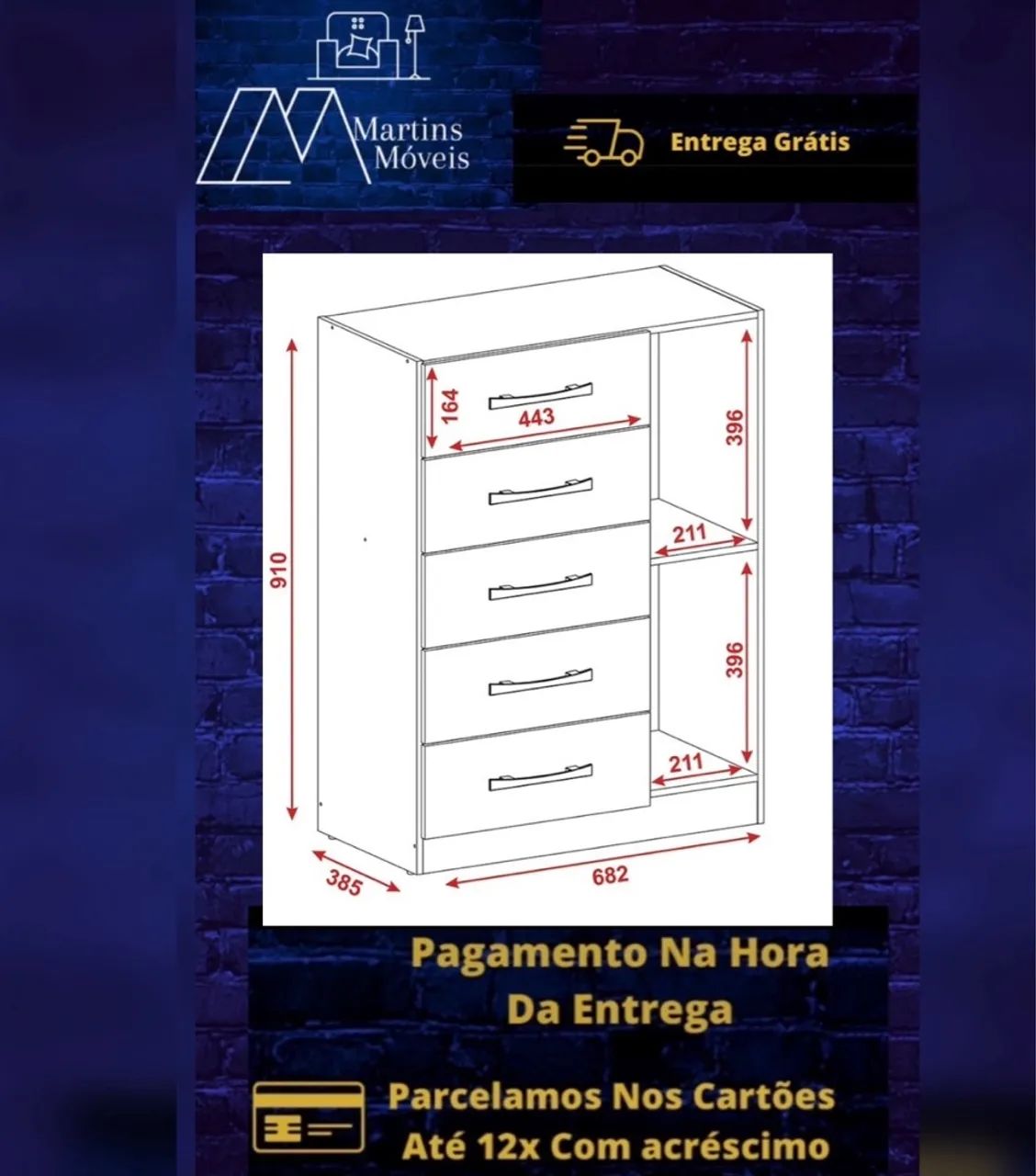 GRANDE PROMOÇÃO CÔMODAS ENTREGA GRÁTIS COM VÁRIOS MODELOS E CORES   - Foto 4