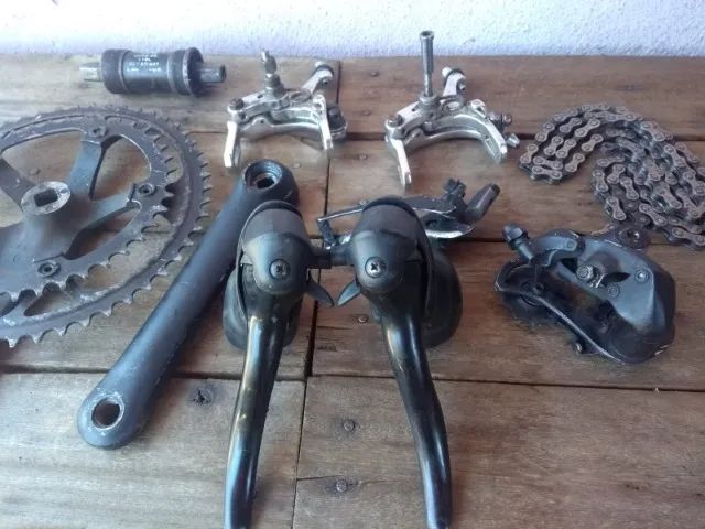Grupo speed 2x8 shimano usado sti  - Foto 2