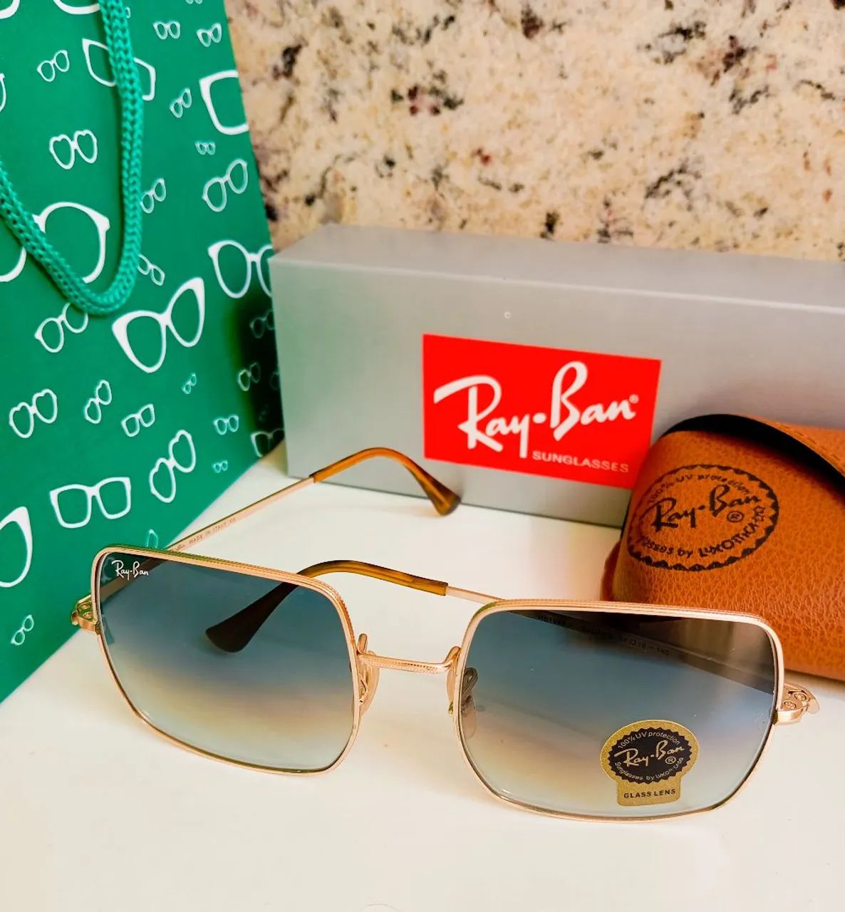Óculos de Sol Ray-Ban Quadrados Rb1971 - Foto 6