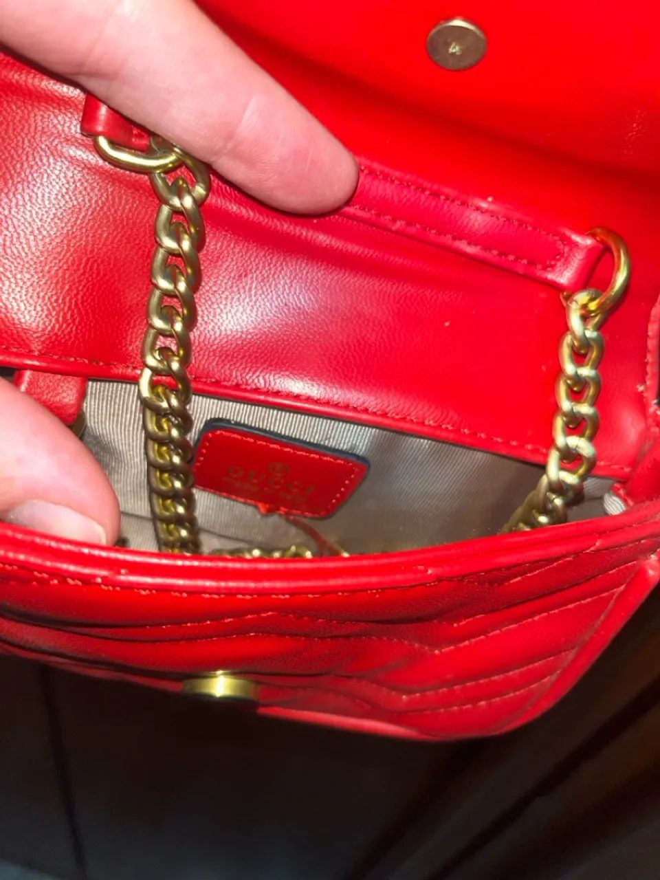 Bolsa Guc ci GG Marmont Vermelha - Foto 2