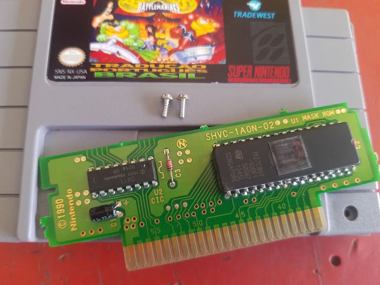 CARTUCHO SNES,  BATTLETOADS IN MANIACS PCB ORIGINAL.