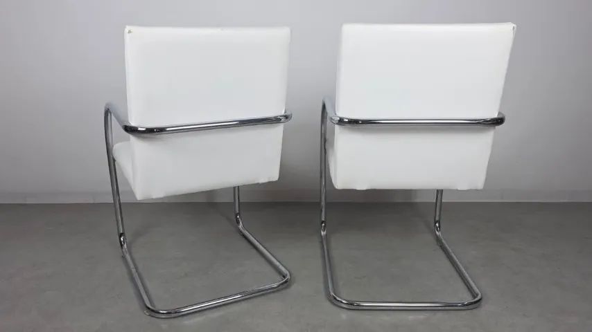 Par de Cadeiras linha de escritório em Aço tubular cromado, ultraresistente - Foto 2