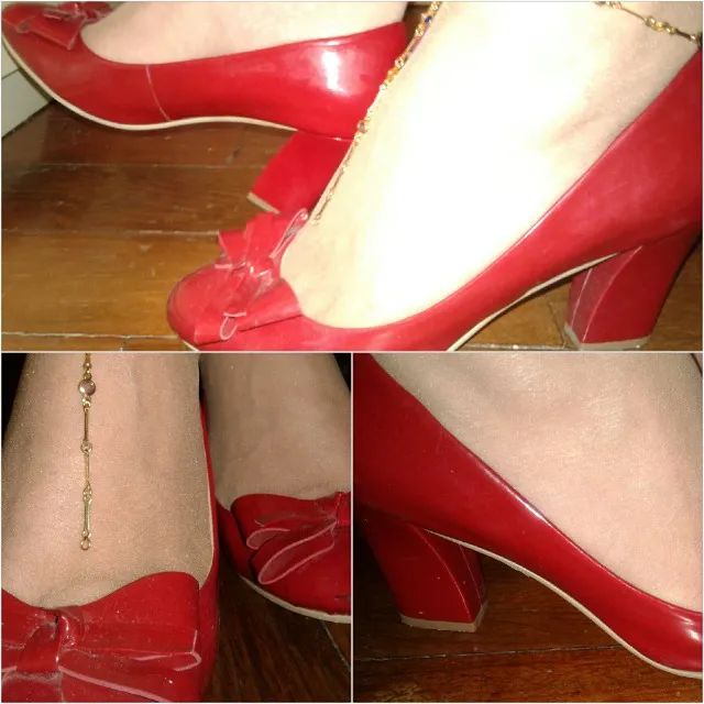 Chic sapato verniz vermelho