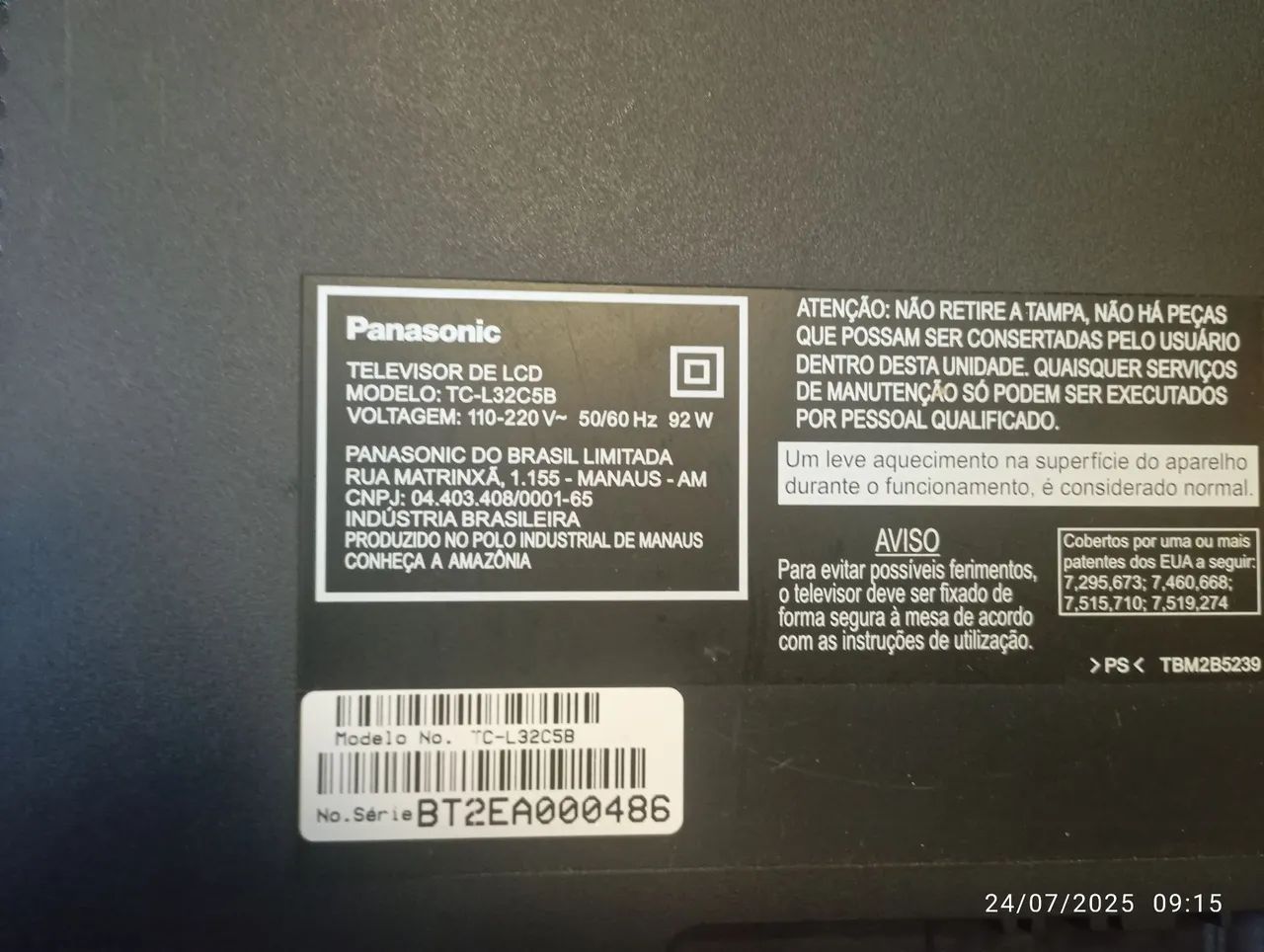TV Panasonic TC-L32C5B - TVs - Estados, Fazenda Rio Grande 1422824222 | OLX