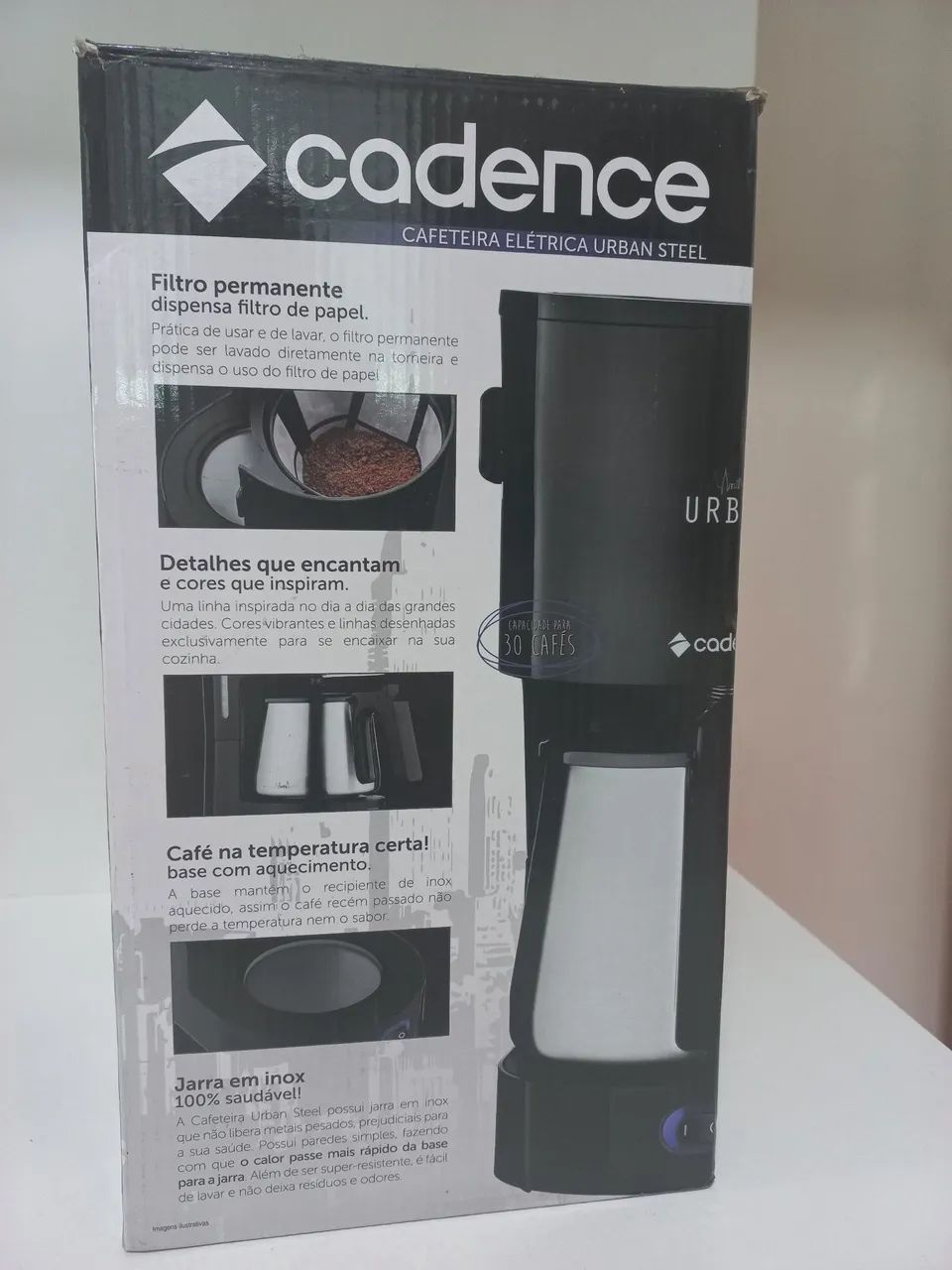 Cafeteira Elétrica Cadence Urban Steel - Preta - 127V - Foto 4