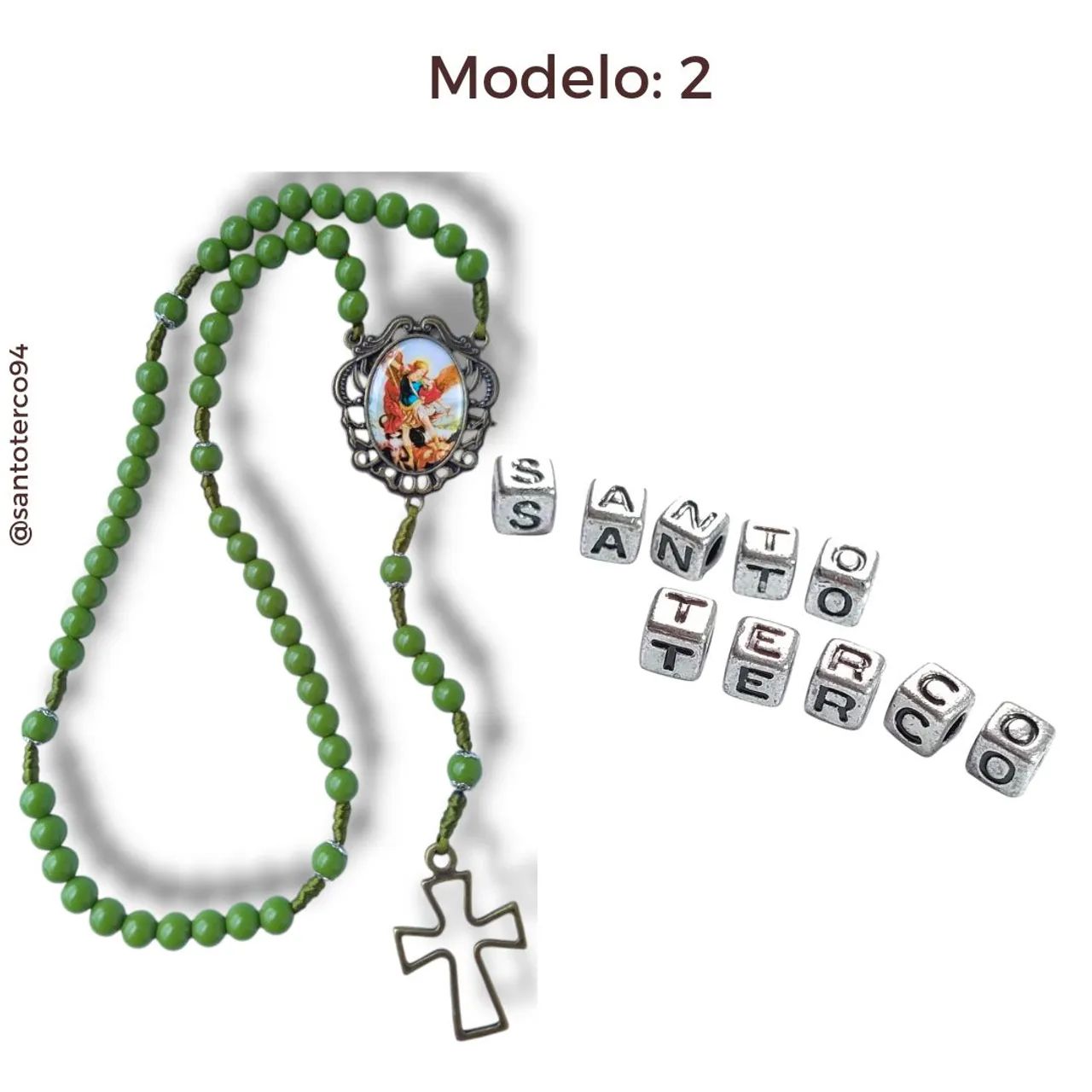 Terço São Miguel Arcanjo COM NOME R$28,00 Sem nome: R$25 - Foto 4