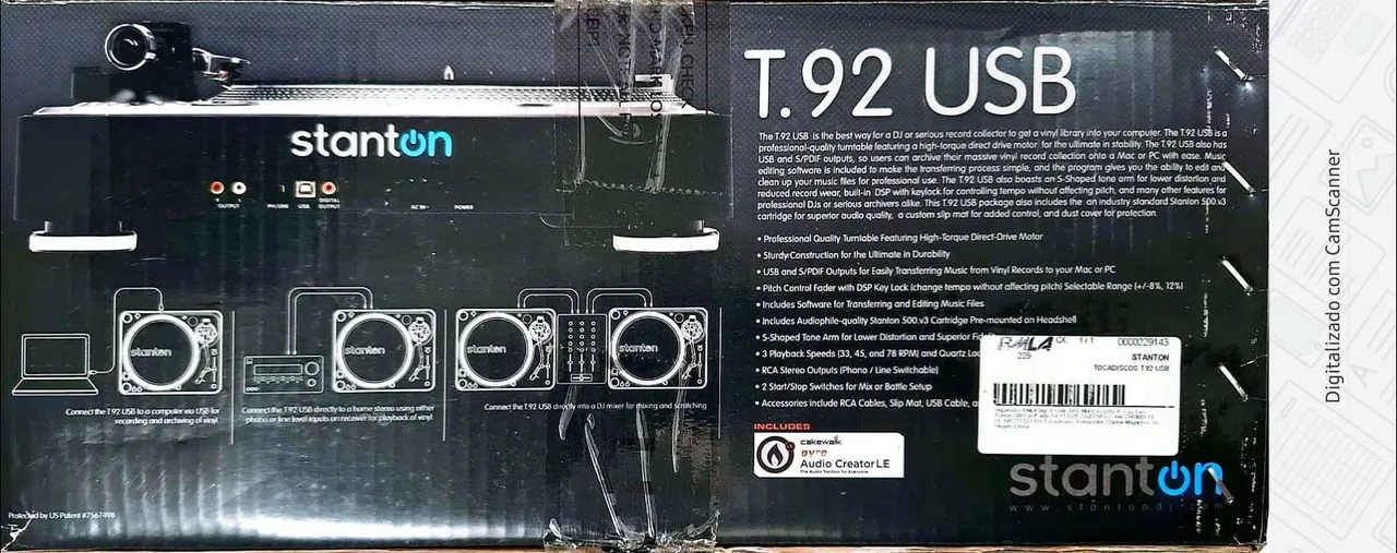Stanton T.92 USB - Toca discos Direct Drive Profissional