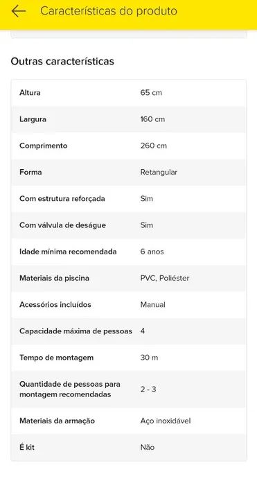 Piscina Retangular Intex 2.60x1.60x0.65m - Foto 2