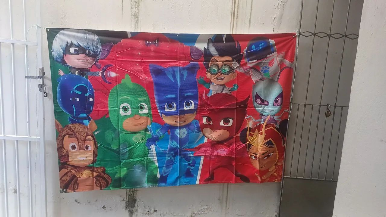 Painel de festa tema PJ Masks
