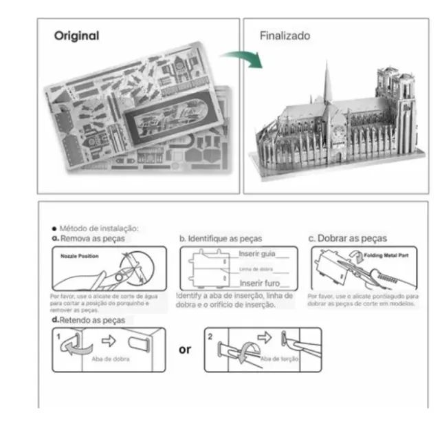 Quebra Cabeça Metal 3d Notre Dame Paris Catedral - Foto 4