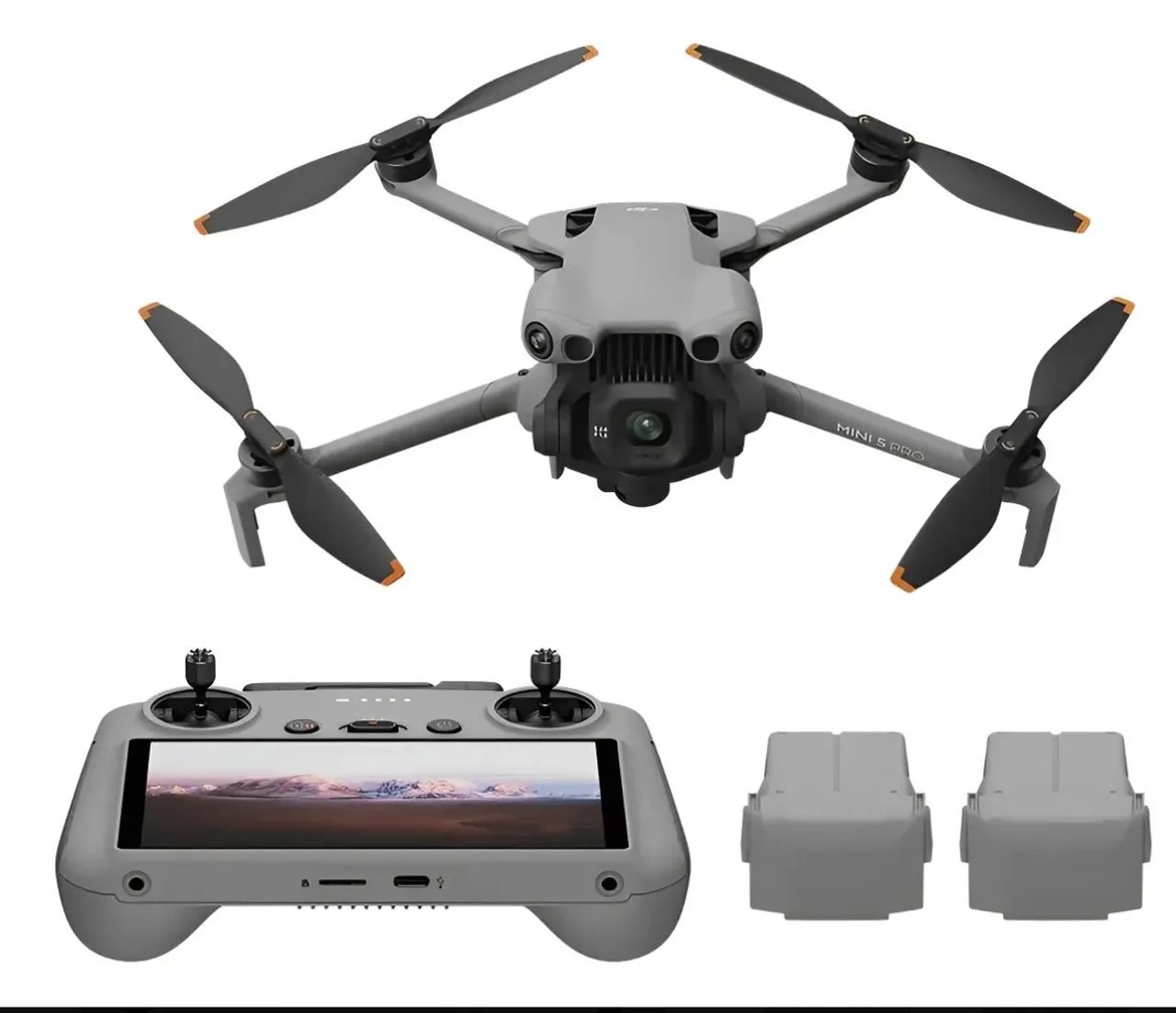 Drone Dji Mini 5 Pro Fly More Combo Plus 4K com controle Rc2 cinza