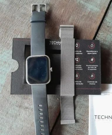 Smartwatch technos connect max prata e preto - Foto 4