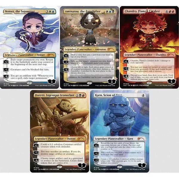 Lote de 5 Planeswalkers de Secret Lair Foil - Magic The Gathering 